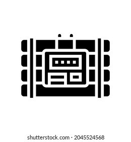 bomb danger glyph icon vector. bomb danger sign. isolated contour symbol black illustration