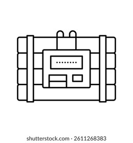 bomb danger line icon vector. bomb danger sign. isolated contour symbol black illustration