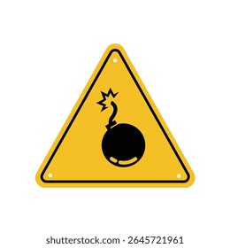 Sinais de perigo de bomba definidos. Símbolos explosivos em fundo branco. Ilustração de vetor plano. Coleção
