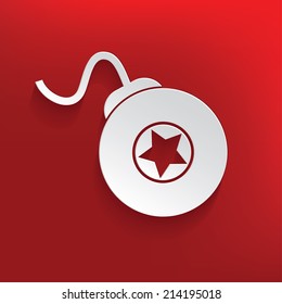 Bomb design on red background,clean vector