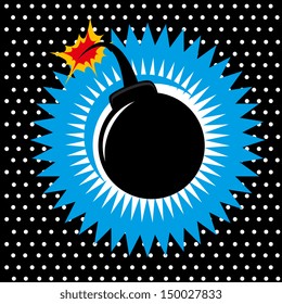 Bomb design over dotted  background vector illustration   