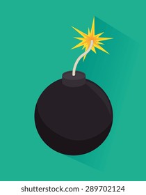 Bomb design over green background, vector illustration.