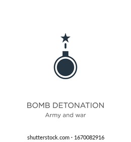 Bomb detonation icon vector. Trendy flat bomb detonation icon from army and war collection isolated on white background. Vector illustration can be used for web and mobile graphic design, logo, eps10
