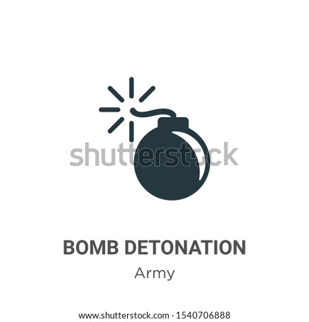 Bomb detonation vector icon on white background. Flat vector bomb detonation icon symbol sign from modern army collection for mobile concept and web apps design.