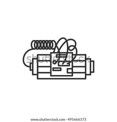 bomb with detonator icon, line design. dynamite bomb with a timer, vector linear illustration.