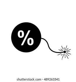 bomb discount icon - vector illustration.