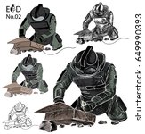 Bomb Disposal Expert cartoon vector, Man in EOD Suit , Hand drawn of Explosive Ordnance Disposal (EOD)