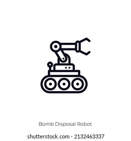Bomb Disposal Robot icon. Outline style icon design isolated on white background