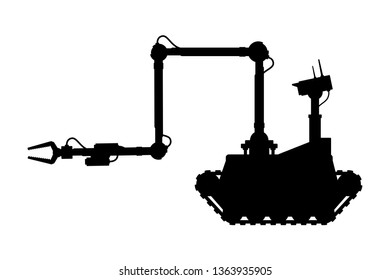 Bomb disposal robot Silhouette vector