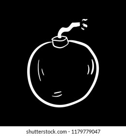bomb doodle icon vector flat black