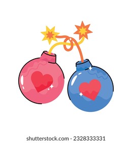 Bomb doodle vector outline Sticker. EPS 10 file