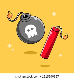 bomb dynamite cartoon illustration vecctor