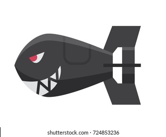Bomb dynamite fuse vector illustration grenade attack power ball burning detonation explosion