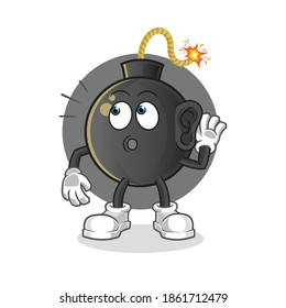 bomb eavesdropping vector. cartoon character