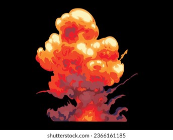 Bomb effect element flame effect vfx isolated vector illustration