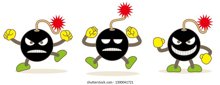 bomb emojis set / Vector image of  web material