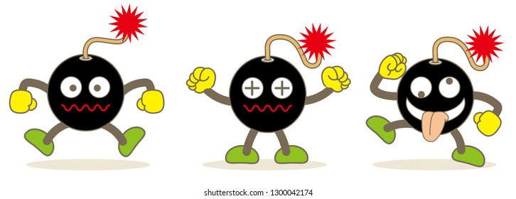 bomb emojis set / Vector image of  web material