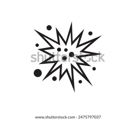 bomb exploded icon, explosion isolated