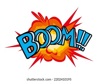 Bomb explodes.  BOOM. Vector illustration.