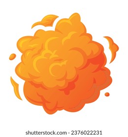 Ilustración del vector de nube naranja brillante de explosión de bomba