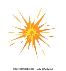 Bomb Explosion Bright Orange Spark Vector Illustration