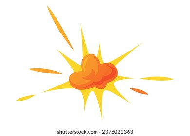Ilustración del vector de chispa naranja brillante de explosión de bomba