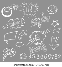 Bomb explosion comic style templates. Vector illustration wow