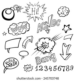 Bomb explosion comic style templates. Vector illustration wow