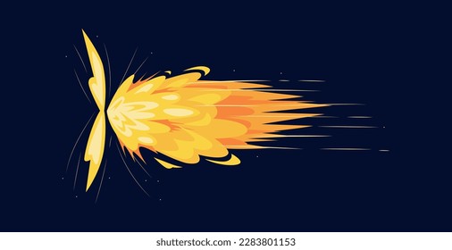 El concepto de explosión de bomba. Peligro y explosión, destrucción. Bomba o dinamita, armas y equipo militar. Quema y explosión. Afiche o cartel para el sitio web. Dibujo vectorial plano de dibujos animados