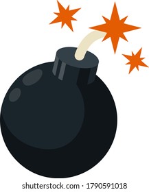 Bomb explosion. Danger sign for app explosion.