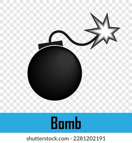 Bomb. Explosion. Dangerous bomb. Grenade. Terrorists. Vector