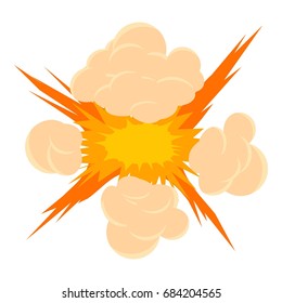 Bomb explosion icon, cartoon style