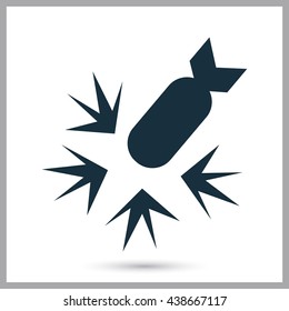 Bomb explosion icon on the background