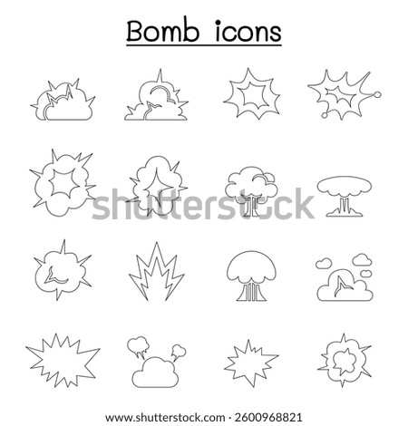 Bomb and Explosion icon set vector illustration graphic design