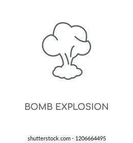 Bomb Explosion linear icon. Bomb Explosion concept stroke symbol design. Thin graphic elements vector illustration, outline pattern on a white background, eps 10.