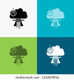 Bomb, explosion, nuclear, special, war Icon Over Various Background. glyph style design, designed for web and app. Eps 10 vector illustration