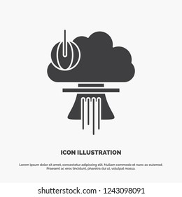 Bomb, explosion, nuclear, special, war Icon. glyph vector gray symbol for UI and UX, website or mobile application