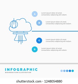 Bomb, explosion, nuclear, special, war Infographics Template for Website and Presentation. Line Blue icon infographic style vector illustration