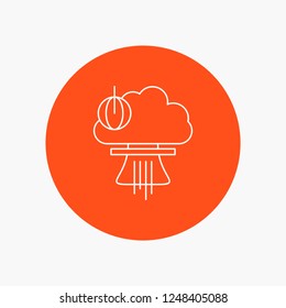 Bomb, explosion, nuclear, special, war White Line Icon in Circle background. vector icon illustration