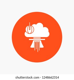 Bomb, explosion, nuclear, special, war White Glyph Icon in Circle. Vector Button illustration