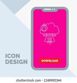 Bomb, explosion, nuclear, special, war Line Icon in Mobile for Download Page