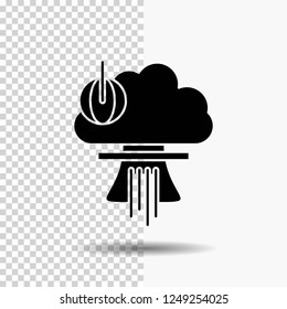 Bomb, explosion, nuclear, special, war Glyph Icon on Transparent Background. Black Icon
