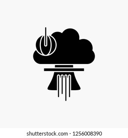 Bomb, explosion, nuclear, special, war Glyph Icon. Vector isolated illustration