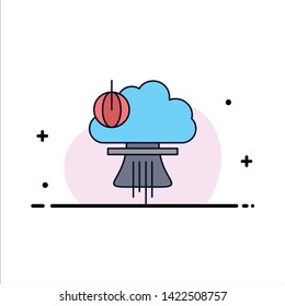 Bomb, explosion, nuclear, special, war Flat Color Icon Vector