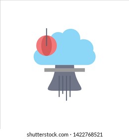 Bomb, explosion, nuclear, special, war Flat Color Icon Vector