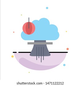 Bomb, explosion, nuclear, special, war Flat Color Icon Vector. Vector Icon Template background