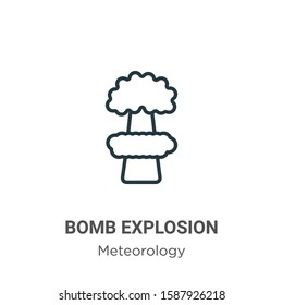 Bomb explosion outline vector icon. Thin line black bomb explosion icon, flat vector simple element illustration from editable meteorology concept isolated on white background