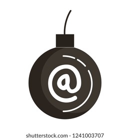 bomb explosive with arroba symbol
