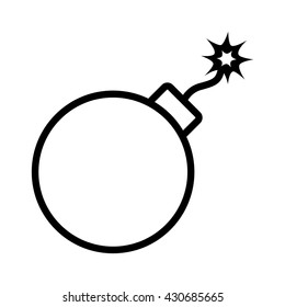 Bomb explosive device line art vector icon for games and websites