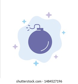 Bomb, Explosive, Explosion Blue Icon on Abstract Cloud Background. Vector Icon Template background